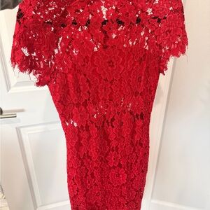 Alexis Scarlet Floral Lace Dress